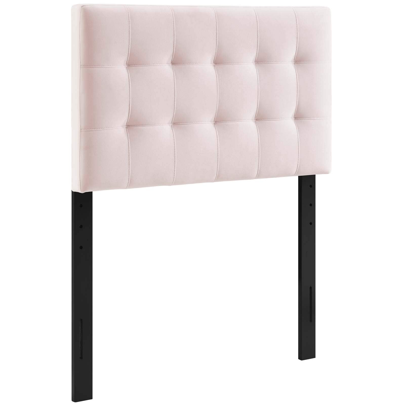 Modway Lily Twin Headboard - Biscuit Tufted, Performance Velvet, Pink - Stylish Bedroom Décor